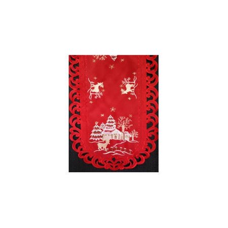 PROCOOKER H8837-R Reindeer Red Oblong Table Cloth, 68 x 90 in. PR2149033